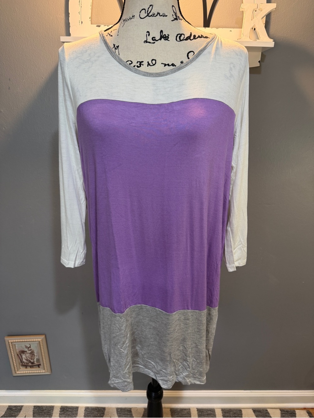 BRENDA’S COLORBLOCK SHORT SLEEVE TUNIC SZ L